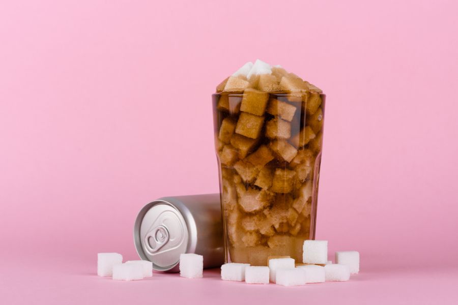 sugar cubes inside of a soda