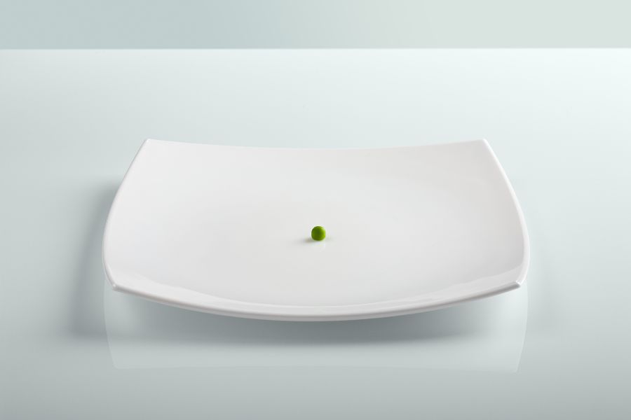 one pea on a plate